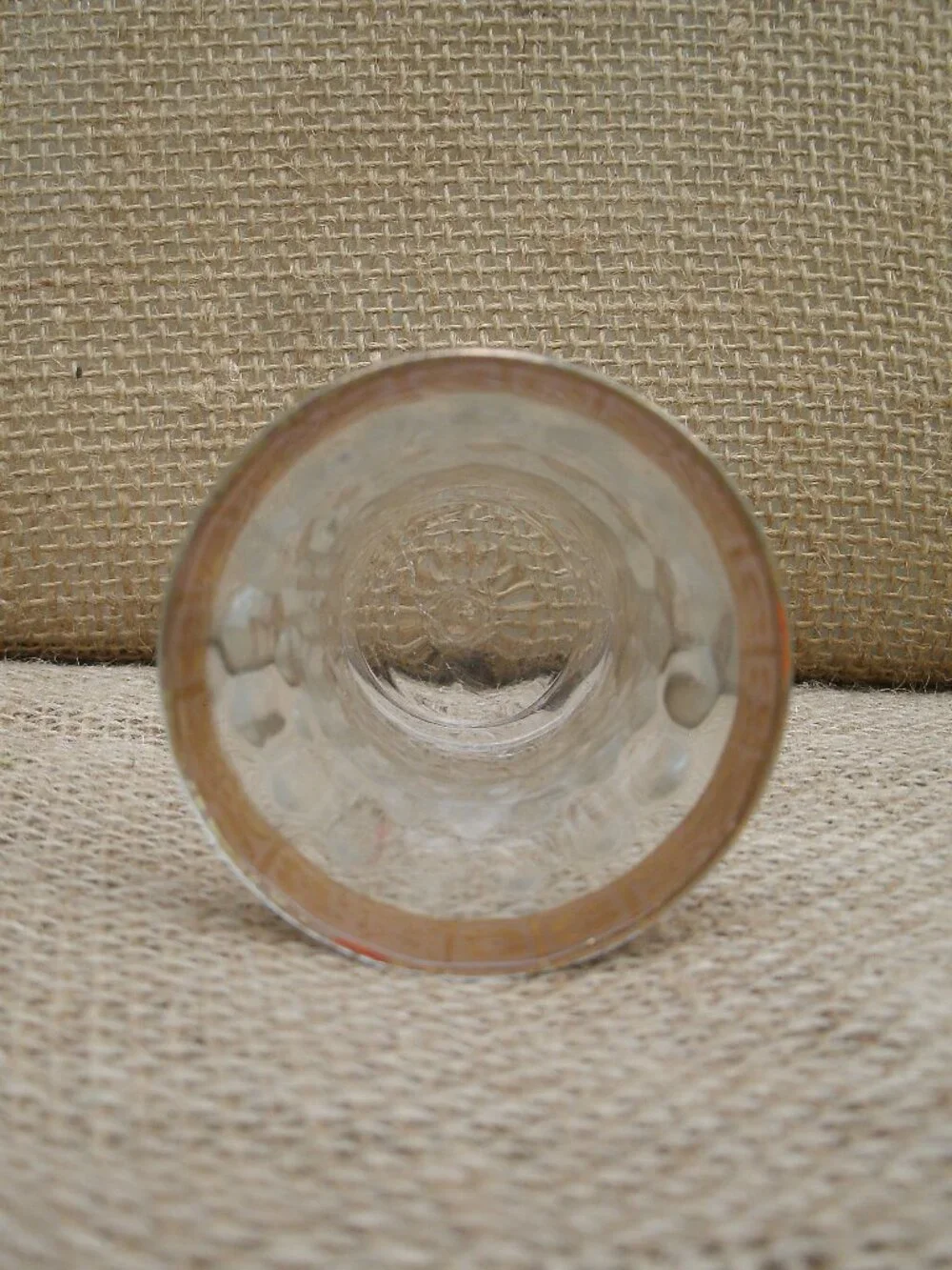Vintage West Virginia Glass Optic 22K Gold Cordial Glass Set of 6